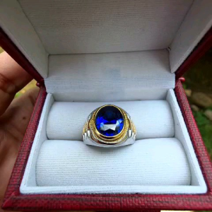 Cincin Batu King Safir Cutting Super Mewah