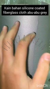 Kain Bahan Silicone Coated Fiberglass Cloth Abu-abu Grey