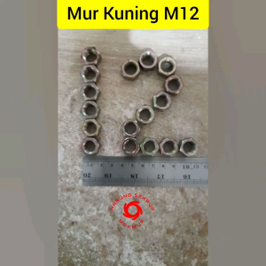 (20 pcs) Mur M12 Kuning Kunci 17 / Mur Kuning 12mm