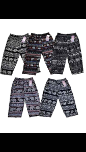 Plus Size 3 Quarter Pants Elephant Ladies 3 suku Pants Elastic Waist /1073R Seluar 3 suku Perempuan Wanita Gajah Size Besar 2 Zip Pockets