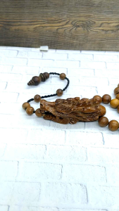 MAHEN CRAFT kalung tasbih kayu setigi laut kepala ukir naga C43