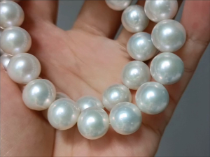 DaVee | 11-13mm natural fresh water pearl necklace 925 silver clasp pearl necklace