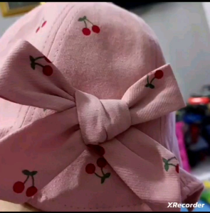 T.I - Topi Anak Perempuan Pita Cherry Bucket Hat Import
