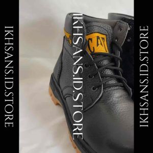 Sepatu Caterpillar Boot Safety Kulit 100% Ujung Besi Sol Dijahit Sepatu Proyek Pria Dewasa Sepatu Septi