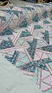 BAHAN/KAIN TILLE SEQUIN STREACHY/TILLE SEQUIN DASAR KAIN MELAR ANTIK