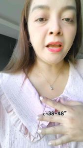 RN550.งานเสื้อสาวอวบหรือชุดเซท ผ้าพิมพ์ลายทางโบว์ รุ่นแขนในตัว