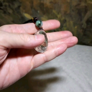 Green Phantom Quartz handheld piece/pendant [Natural crystal] 绿幽灵手把件/吊坠