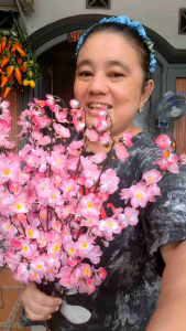 bunga sakura artificial lusinan 12batang Bunga sakura Dekorasi imlek