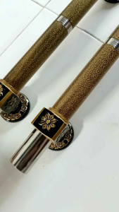 Handle pintu rumah model kuning Antik 45 cm 60 cm gagang pintu rumah set kunci/Tarikan pintu rumah minimalis/Handle pintu rumah mewah satu set kunci/Tarikan pintu rumah 2 pintu/Gagang pintu rumah full stainless