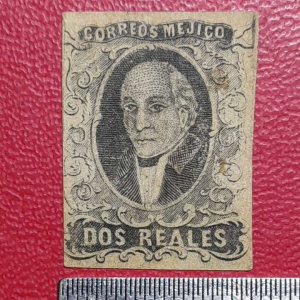 Koleksi Prangko kuno Meksiko lawas langka Dos Reales 1861