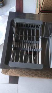 Chậu rửa bát inox đúc 2 hố 82x45x23. Bồn rửa bát inox hai hố