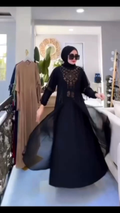 [Abaya Islami] Terbaru Abaya Aurora Double Ceruty Mutiara Swarosky