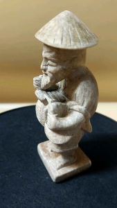 ผู้เฒ่าตกปลาจากหินแท้ ความสูง 5 นิ้ว