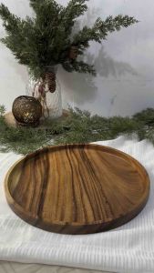 WOODEN ROUND TRAY (16” 14 13 inches) | CHARCUTERIE CHEESE SUSHI BOARD| ACACIA WOOD