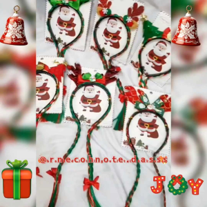 BANDO NATAL TANDUK KEPANG WARNA WARNI / BANDO NATAL ELASTIS / BANDO NATAL / CHRISTMAS BRAID HEADBAND / KCE9714