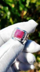 Natural Untreated Ruby Tanzania 8.17 carat silver handmade ring