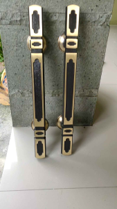 Handle Pintu Rumah Kuningan Antik Motif Kotak Ukir 2 Pcs
