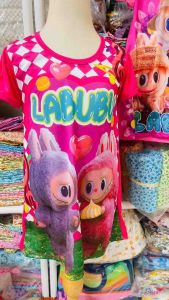 ชุดลาบูบู้เด็ก (รหัสFAA26) งานพร้อมส่ง ลายการ์ตูน Labubu เดรสกระโปรง เหมาะสำหรับเด็ก 1-4ปี หรือ 9-14 กิโล ใส่สวยน่ารักมากค่ะ