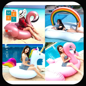 🛟🛟🛟Inflatable Giant Rainbow Unicorn Float Flamingo Flying Horse Pool Cloud Floating Lounge Bed Summer Adult Float