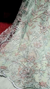 Kain Tille Two tone Sulam/kain kebaya Niki terbaru