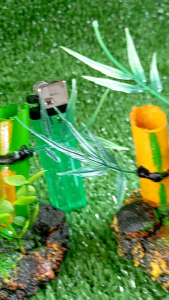 aquarium Aquascape Hiasan aquairum bambu kuning hijau kecil ornamen aquarium