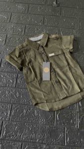 Kemeja couduray anak lengan pendek motif polos bisa cod