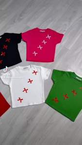 áo thun croptop cổ tròn áo đính nơ áo hót [Ảnh chụp]