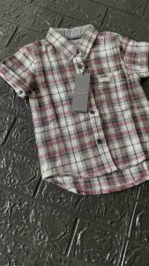 Kemeja Flannel Anak Lengan Pendek Motif Kotak Warna Abu Best Seller Bisa COD