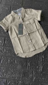 Kemeja Polos Anak Warna Abu Lengan Pendek Best Seller Bisa COD