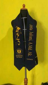 (Express) Selempang wisuda 2025 leher bordir 2 lapis /Selempang wisuda kalung dua sisi #Sash C