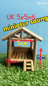 Miniatur Saung Hiasan Aquarium/Aquascave/Palud/Terarium Uk 5x5x6