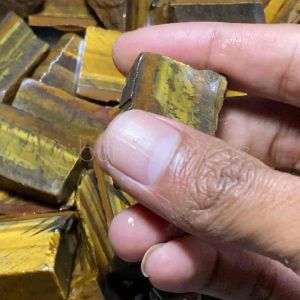 Batu akik tiger eye / bahan bongkahan batu akik / lempengan batu akik tiger eye asli