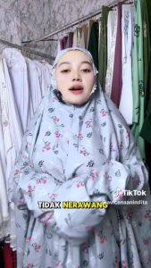 MUKENA HAWWA STEGAN BERLENGAN KATUN MOTIF SERIBU BUNGA