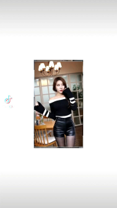 HOT PROMO KFH Celana Pendek Hot Pants Wanita Kulit Sintetis Ramping Pinggang Tinggi Aksen Tali Silang Pinggang Samping Korean Womens Shorts Slim High Waist Kulit Sintetis