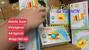 Găng Tay Y Tế Vietglove KHÔNG BỘT MÀU XANH Vietglove Nitrile 4.0gr Dài 24cm - Hộp 100 Chiếc