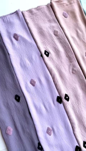 CRINGKEL POM POM PERSEGIEMPAT / CEY AIRFLOW PUFF EMBROIDERY by jawara Textile (per 0.5 meter)