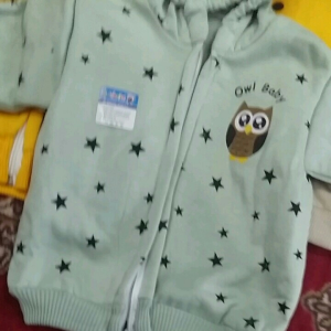 Jaket Bayi Flece Motif OWL BABY STARS 2-12 Bulan