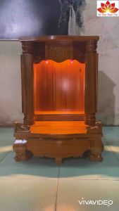 Bàn Thờ Thần Tài Gỗ Tràm Cột Vuông 60 X 60X 88CM Cột 10cm