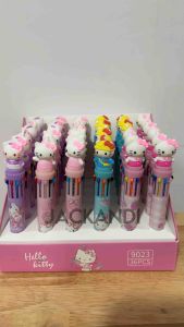 Pen Anak 10 Warna Hello Kitty Sanrio Pulpen Gel Cetek Karakter Kartun Lucu 0.5mmp