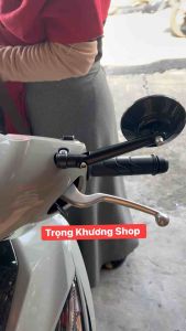 Gương Tròn CẦU LỒI mặt nhỏ thu hình thân sơn đen gắn cho nhiều loại xe máy