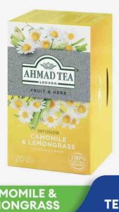 Ahmad Tea London Fruit & Herb Infusion Camomile&Lemongrass 20 Foil Wrapped Tea Bags x 2g (40g)