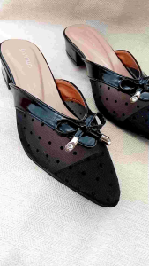 sepatu sandal wanita brukat terbaru hak 3cm sol karet