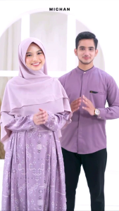 Sarimbit Michan New Hawwa Michan: Baju Seragam Keluarga Warna Lilac