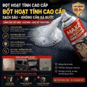 MAXZ 400ml Chai Xịt Bọt Phục Hồi Ghế Da Trần Xe Taplo Làm Sạch Khử Mùi Làm Sáng Bóng Hiệu Quả