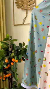 Mukena Anak Perempuan Motif Rainbow Terbaru 4-8 Tahun Pouch Cantik Super Adem