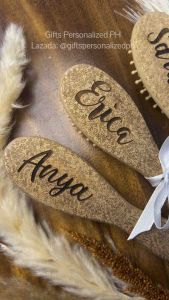 FLORAL Engraving Small Hairbrush - PERSONALIZED NAME Hair brush
