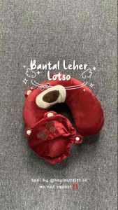 Bantal Leher Free Penutup Mata Dewasa Boneka Leher Karakter Lotso Hewan Lucu Travel Tidur Siang SNI