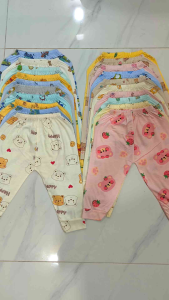 Combo 10 quần DÀI thun lạnh 10 hình họa tiết mặc mát cho bé trai bé gái từ 4-16kg cho bé từ 0-3 tuổi