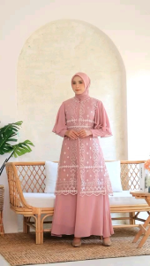 KODE JNH - Faradiba Dress Tile / Dress Kondangan Elegant M L XL XXL / Gamis Simple Elegant
