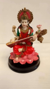 ตั้งมงคลองค์พระแม่สุรัสวดีนั่งบัวถือพิณขนาดสูง13ซม.